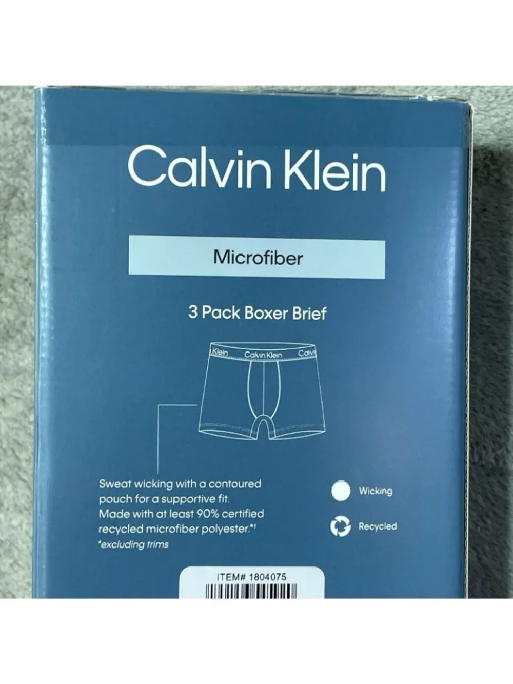 NWT Calvin Klein Men's M Blue/Green/Navy Microfiber Boxer Briefs 3-Pack